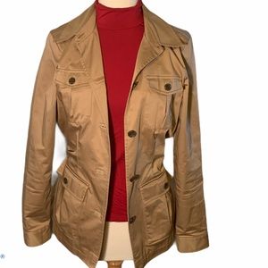 Eddie Bauer Khaki Short Trench Coat Pant Coat, S